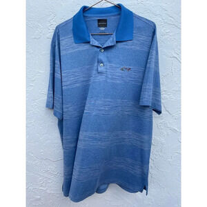 Greg Norman Play Dry Mens Short Sleeve Collared Golf Polo Shirt Navy Blue Sz L